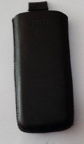 Кожен калъф с издърпване  за Nokia E51 и други черен